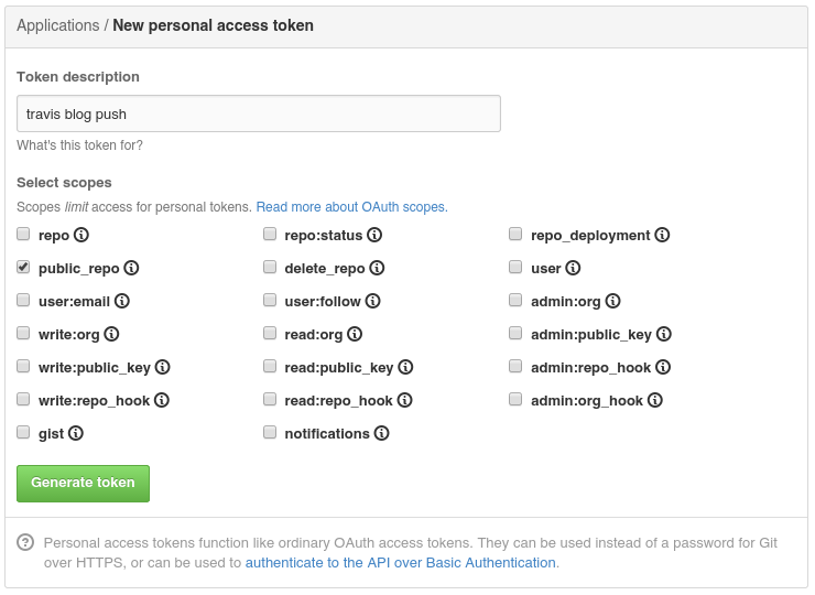 github personal access token